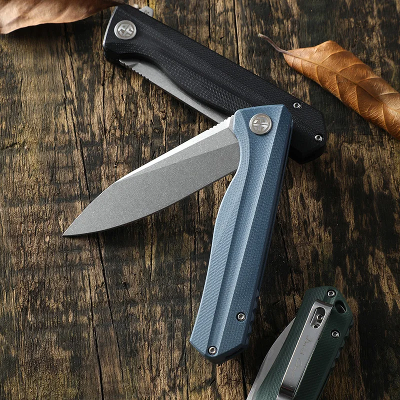 Billige Versteinertes fisch neue folding messer G10 griff D2 lager taktische Tasche messer outdoor selbstverteidigung jagd cutter EDC werkzeuge