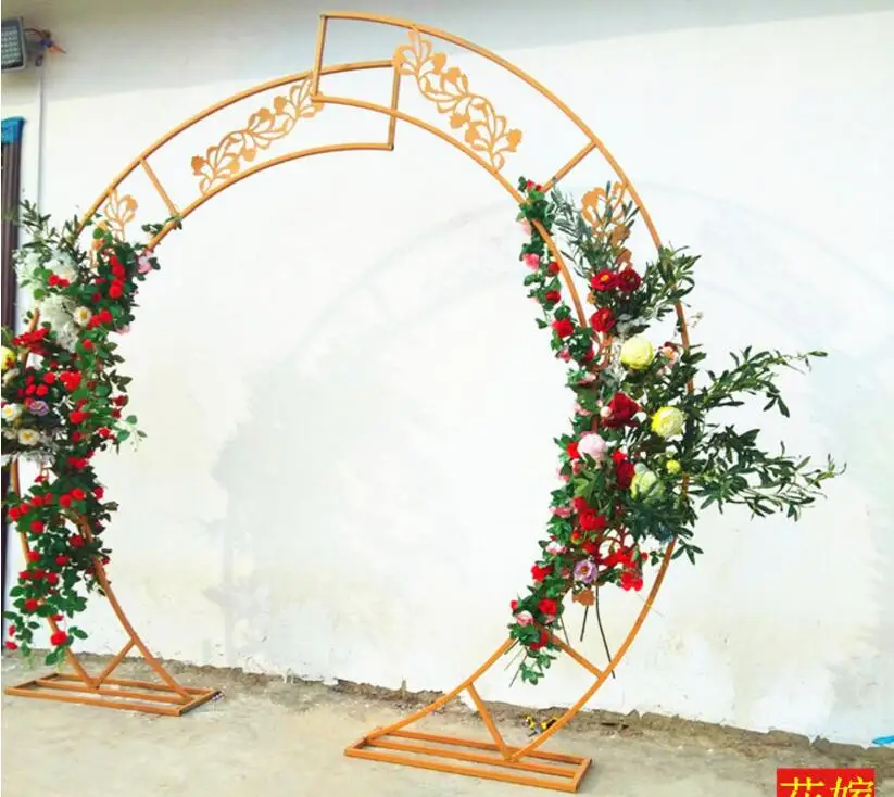 

New wedding props: Crescent arch, iron art, baking paint, golden arch, round flower arranging door