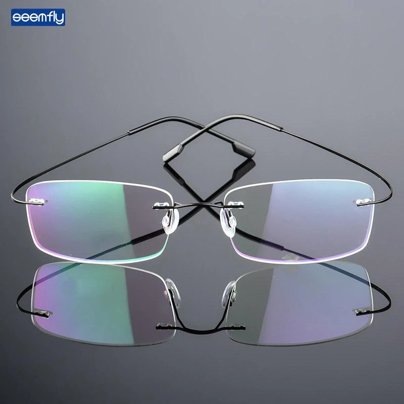 Seemfly Ultralight Frameless Glasses Titanium Alloy Bendable Glasses