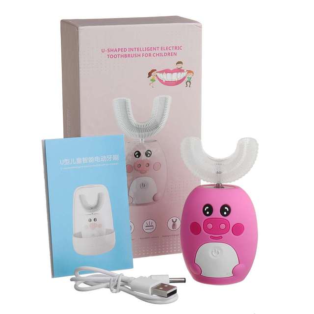 U 360 Degrees Kids Sonic Electric Toothbrush Music Silicon Automatic Ultrasonic Teeth Tooth Brush Cartoon Pattern Children