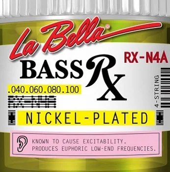 

Rx-n4a Rx-nickel string kit for bass guitar, Nickel Plated, 40-100, La Bella
