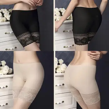 

NEW Sexy body curves Safety Pants Soft Material Boxer Shorts with Lace Panties Lingerie Set Match Waist Trainer Corset