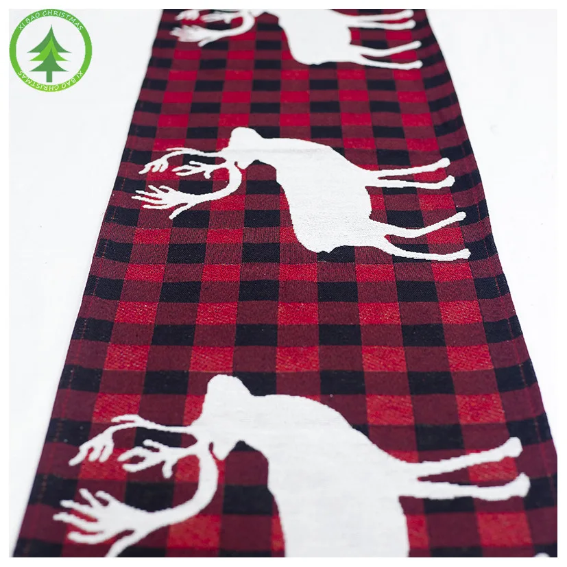 Christmas table decoration elk snow print table cloth cover flag tablecloth Christmas tree cloth tea table decoration