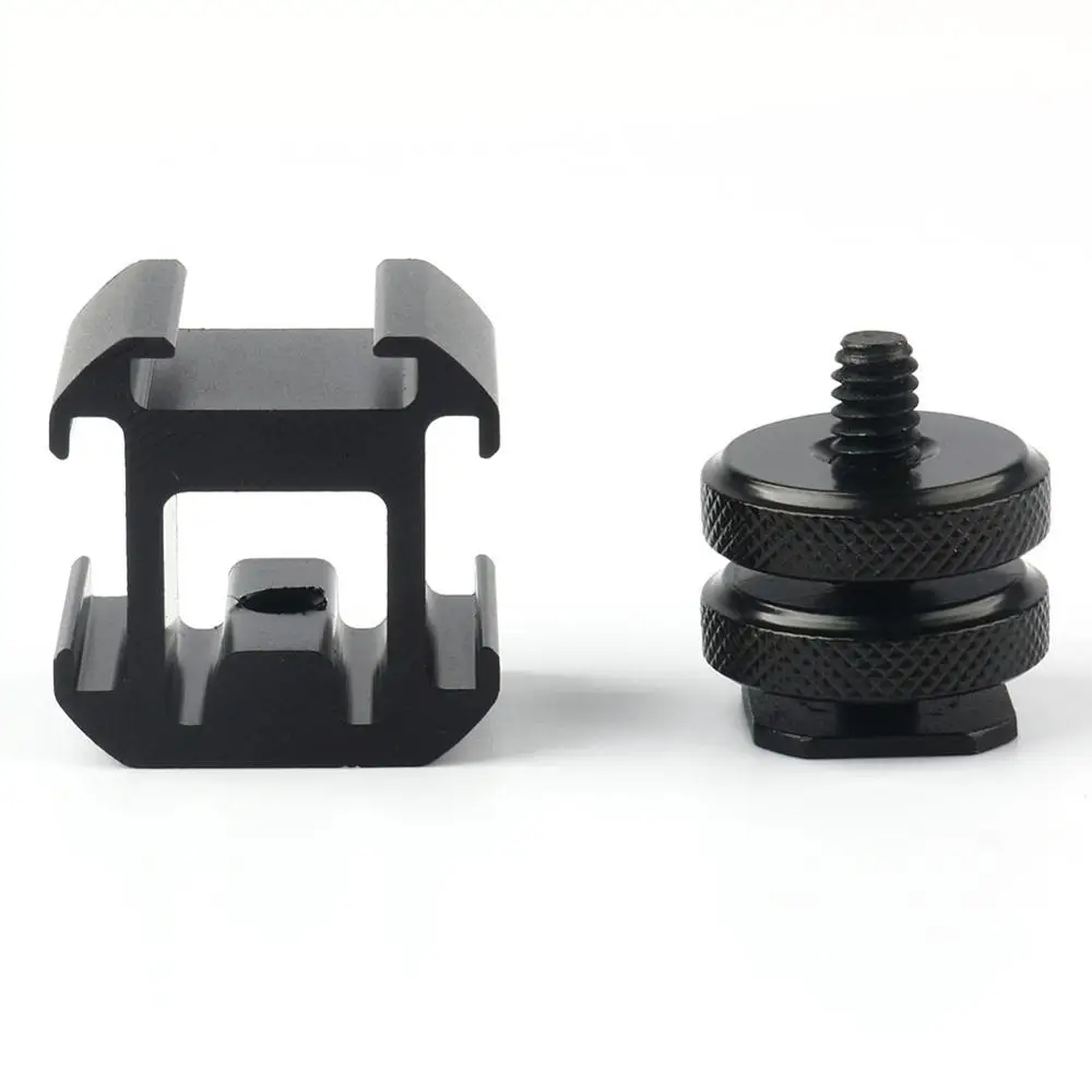 Three Head Connect Hot Shoe Base Set Use On Camera Mount Microphone Extend Port Metal Professional Adapter For LED Video Light