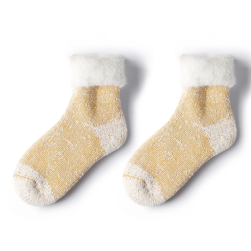 Зимние носки женские теплые милые хлопковые розовые плотные носки без пятки kawaii egirl пушистые Вязаные домашние носки забавные угги рождественские gif