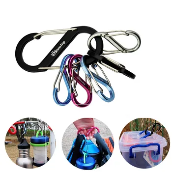 

S Type Climbing Hook Mini Keychain Carabiner Survival Tool Outdoor Buckle Key Chain 8 Shape Buckle for Hiking Camping Sports #S
