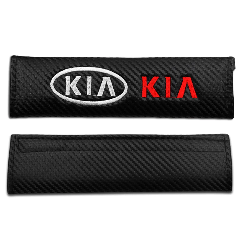 2шт углеродное волокно автомобильный ремень безопасности для KIA Sid Rio KIA Soul Sportage Ceed Sorento Cerato K2 K3 K4 K5 автомобильные аксессуары