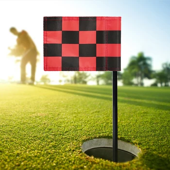 

Golf Green Flag Practice Putting Training Green Flag Nylon Flag Pure Color Checkered Target Flags Backyard Practice Hole Pole