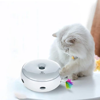

Interactive Cat Toys Automatic Rotating Feather Ball Electronic Smart Teaser Pets Toys with Dripping Sounds LED Night Light