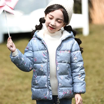 

Toddler Girl Winter Clothes Baby Girl Warm Doan Coats 2019 New Children's Full Print Thick Velvet Jackets Kids Parkas Jacket Top