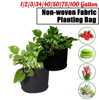 

1-100 Gallon Big Plant Seedling Grow Bags Pot Home Garden Tools Potato Strawberry Fabric Vegetable Jardin Seedling Growing Pots