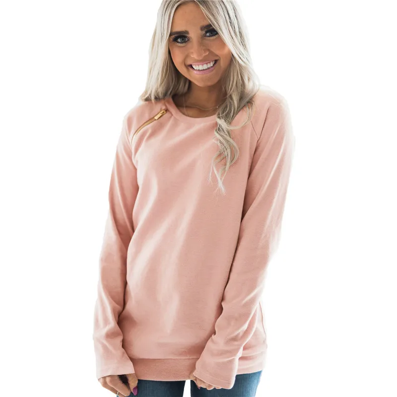 Womens Hoodies Pullover new Casual Cotton 2019 Sleeve Hoodies Sweatshirt Mujeres 2019 Sweatshirts Solid Loose Zipper Hoodie