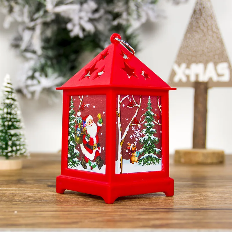 

1pcs Wind Light Ornament 6.5*12.5cm Painted Portable Christmas Wind Light Lantern Ornaments Pendents Creative Mini Xmas Decor