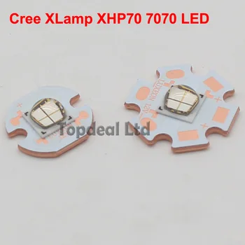 

1-10PCS Epileds 7070 XHP70 4Chips 6V 12V 20W LED Emitter Diode replace Cree MKR XHP70.2 Blue LED light with 20/16mm Copper PCB