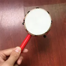 Детский музыкальный инструмент, традиционная ручная деревянная погремушка, красная овчина, детская кровать, ручной Колокольчик, погремушка, игрушка