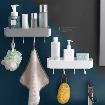 

Wall Mounted Type Punch-free Bathroom Shelf Shampoo Shower Holder Kitchen Storage Rack Organizer Collection Appliances Household