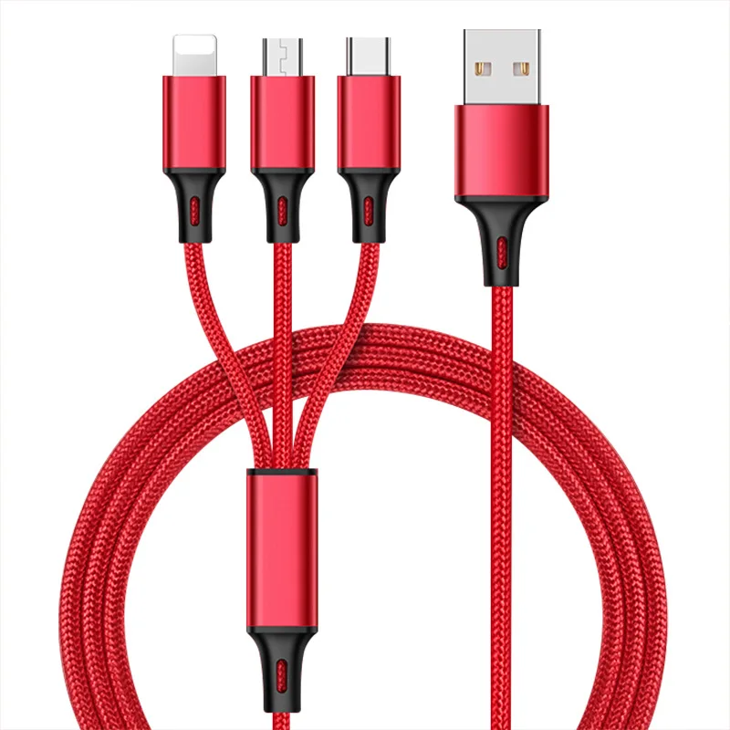 3 in 1 USB Charging Cable for iPhone 6 7 8 X 11 Pro Samsung LG Xiaomi Redmi Huawei Honor OnePlus Android Phone Charger Wire 1.2m|Mobile Phone Cables| - AliExpress