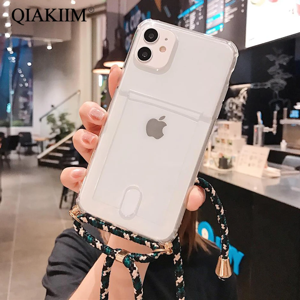 Чехол-кошелек с держателем для карт Huawei Mate 30 Pro P30 P20 Lite iPhone 12 11 Max X S XR прозрачный