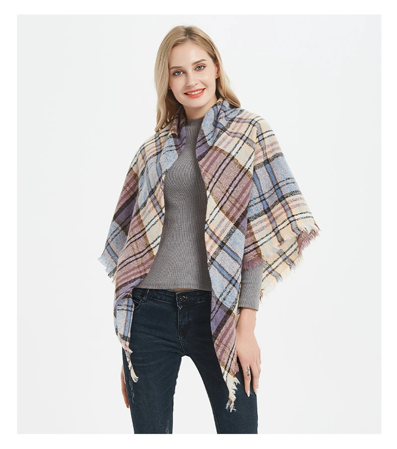 Брендовые новые круглые шерстяные шарфы для женщин, 39 цветов, треугольная шаль и накидки, женские осенне-зимние шарфы-нагрудники