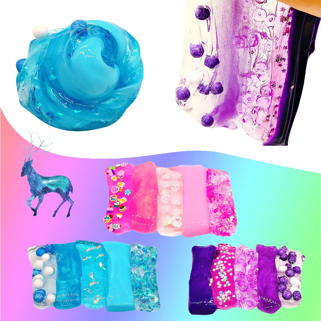 Mixing DIY Cloud Candy Sequin Slime Soft Non-Sticky Crystal Mud Toy Kid Gift clay toys for children игрушки для детей#A20 |