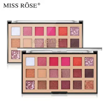 

MISS ROSE 18 Colors Matte Pearlescent Glitter Waterproof Eye Shadow Pigment Eye Shadow Palette Make Up Eyeshadow Pallete TSLM1
