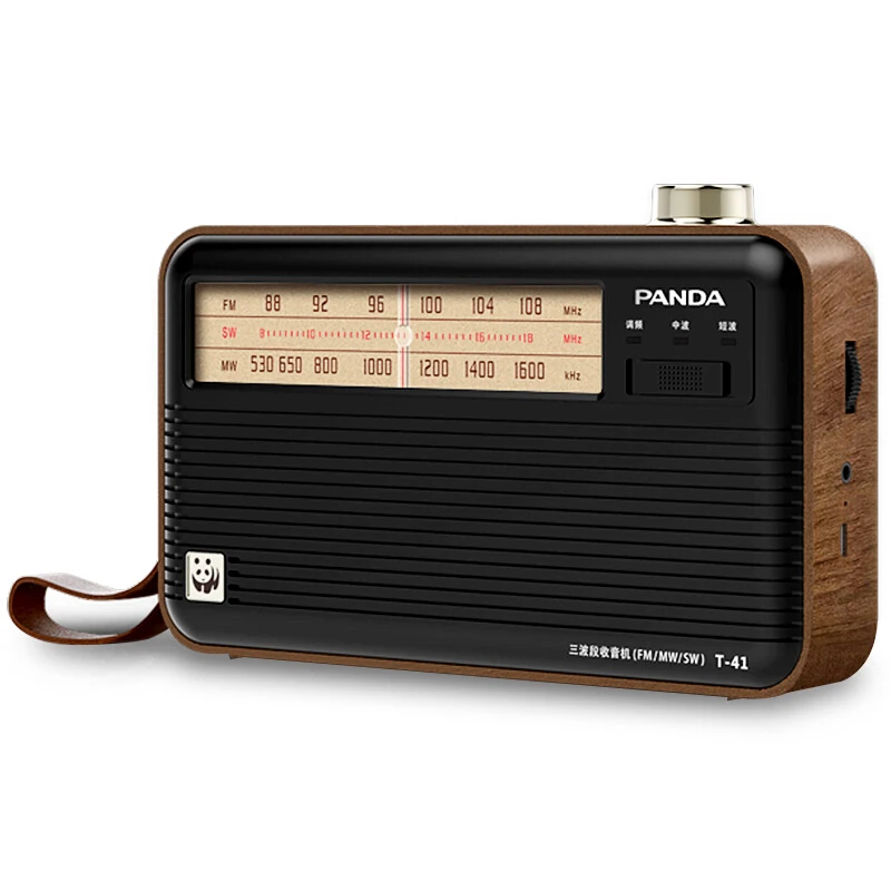 Receptor de Rádio Panda Vintage Retro Portátil Banda Completa fm sm mw Semicondutor Clássico Desktop Leitor Música T41 - Image 2