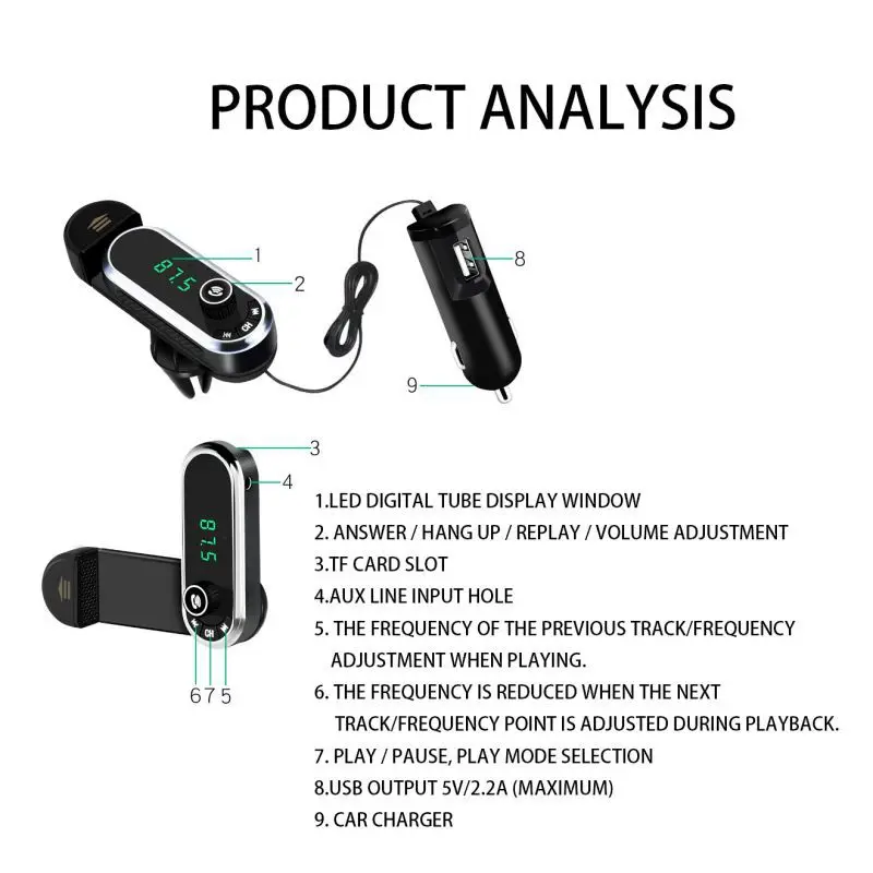 Fm-передатчик MP3-плеер-MP3-плеер передатчик-F1 автомобильный Bluetooth комплект для громкой связи зарядное устройство Держатель для телефонов передатчик Mp3 Playe