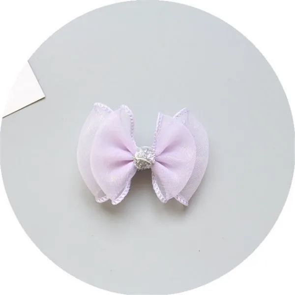 20pcs/lot Transparent Yarn Gift Children Girls Hair Accessories Hair Rope Hairpins Barrettes Kids Bow Boutique Headwear - Цвет: purple clip