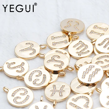 

YEGUI M816,jewelry accessories,18k gold plated,0.3 microns,diy zircon pendants,jewelry making,charms,diy earrings,6pcs/lot