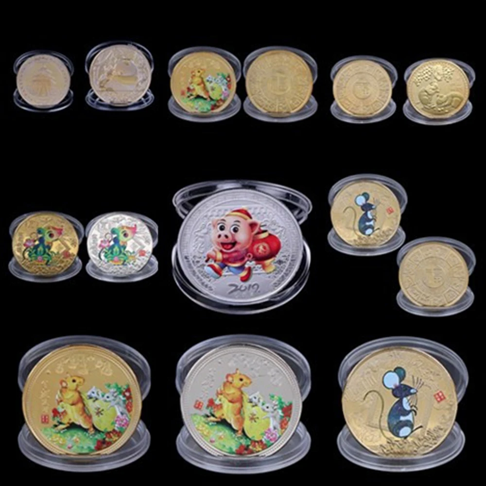 

Multi Styles 2020 Year Of The Rat Commemorative Coin Chinese Zodiac Souvenir Collectible Coins Collection Art Craft