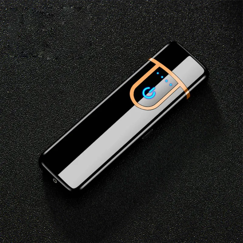 Электронный usb-зажигалка Беспламенное ветрозащитное металлическое Зажигалка светодиодный дисплей электрическая зажигалка для сигарет Электронный usb огонь - Цвет: 1