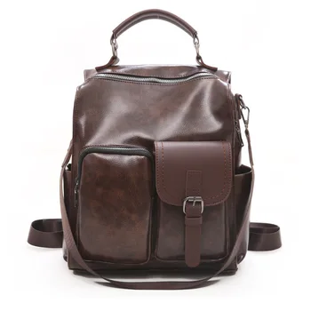 

Fashion Soft Leather Women Backpack Multifunction Lady Shoulder Bags High Quality School Bags For Teenage Girls Casual bag