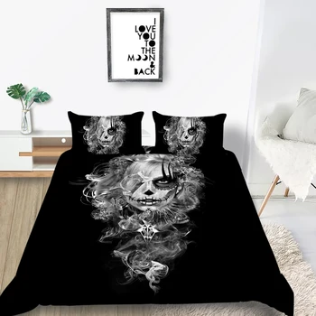 

High End Bedding Set Beautiful Girl Simple Fashion Duvet Cover Black King Queen Twin Full Single Double Unique Design Bed Set