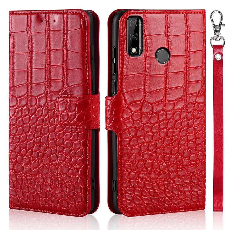 Luxury Flip Case for Huawei Y8S Cover Crocodile Texture Leather Book Design Phone Coque Capa With Strap Card Holders pu case for huawei