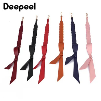 

Deepeel 1pc 4*46cm Women PU Bow-knot Short Style Shoulder Bag Strap Wave Edge Decoration Handbag Accessories Crossbody Strap