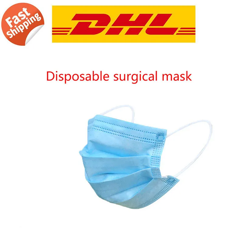 

Disposable Protection mask 300pcs 3-Ply earloop Nonwoven Soft Breathable mask Prevent virus Fast Shipping by DHL