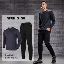 Спортивный костюм, мужской зимний теплый спортивный костюм для бега, фитнеса, отдыха, спортивная одежда, Быстросохнущий костюм из двух частей, спортивная одежда, набор для утреннего бега, тренажерного зала