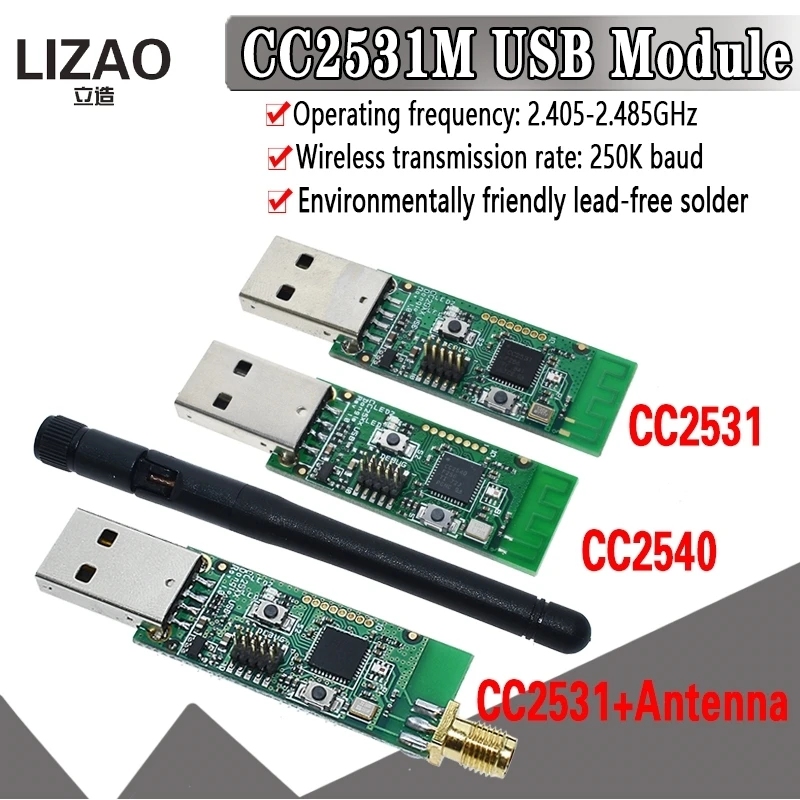 Wireless Zigbee CC2531 Sniffer Bare Board Packet Protocol Analyzer Module USB Interface Dongle Capture Packet Module