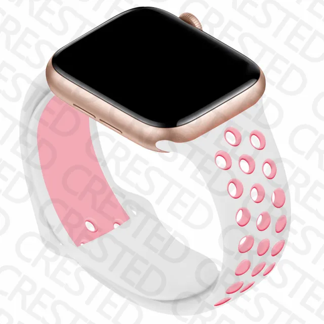 Silicone Strap For Apple Watch band 44mm 40mm iWatch 38mm 42mm Smartwatch watchband Bracelet Apple Watch 6 SE 5 4 3 Accessories white light pink 13