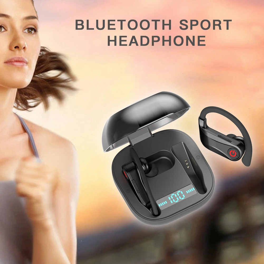 Q62 TWS Bluetooth 5,0 гарнитура беспроводной цифровой дисплей водонепроницаемый беспроводной бинауральные металлические наушники спортивные наушники с микрофоном