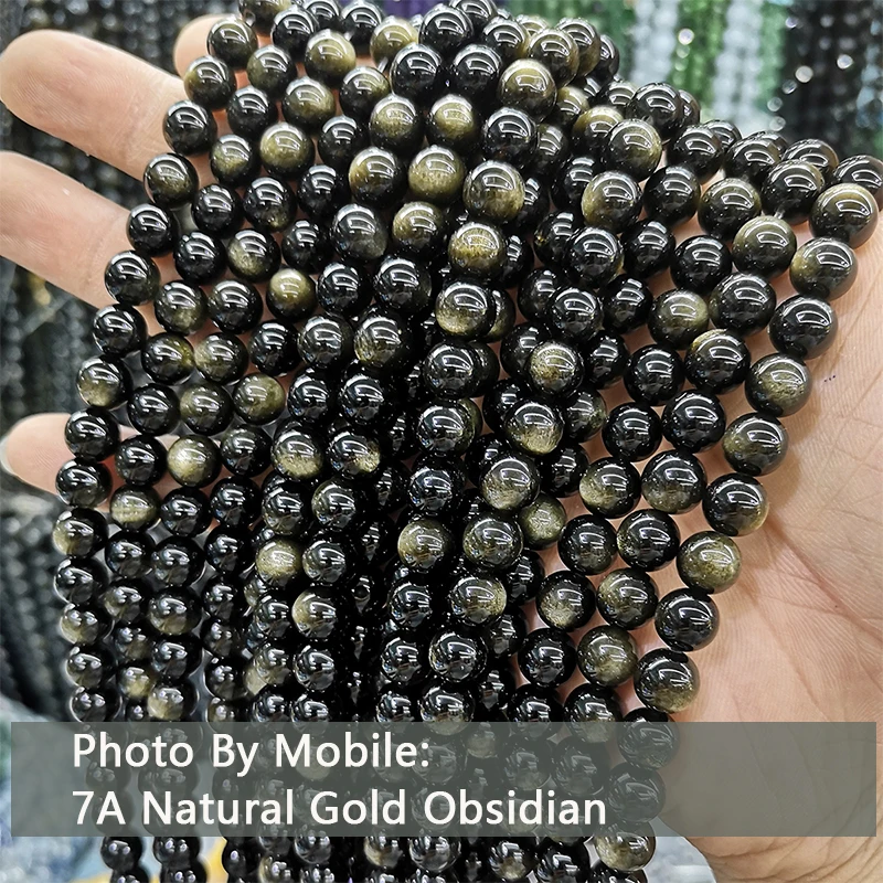 Piedras Preciosas De Obsidiana De Oro Natural 468101214 Piedras Preciosas De Obsidiana De Oro Natural 468101214