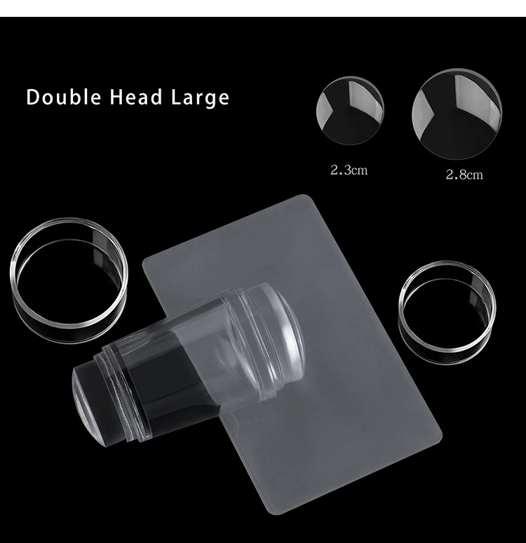 Description Picture 4 of itemDouble Head Nail Clear Silicone Seal UV Gel Transfer Template Transparent Stamps French Nails Tools Manicure Accessories
