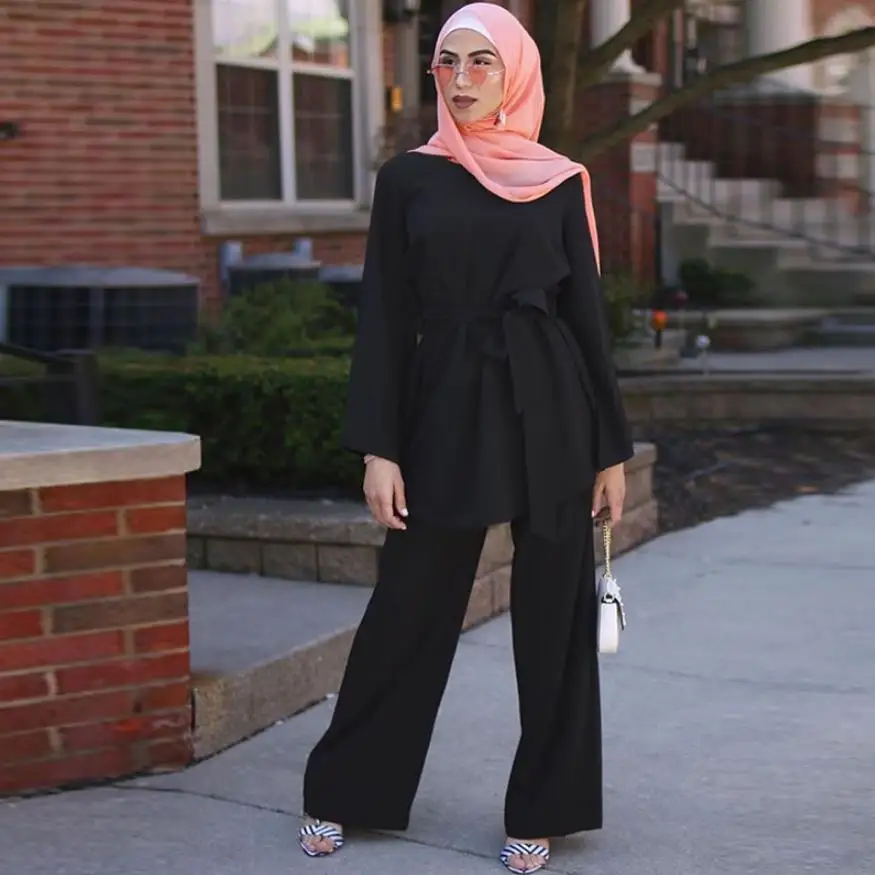 2 шт. Дубай Abaya турецкий хиджаб мусульманское платье Женская кафтан мусульманская