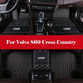 

Automotive interior Double layer Carpet Car Floor Mats Leather Waterproof Pads Auto Mat Carpet For Volvo S60 Cross Country