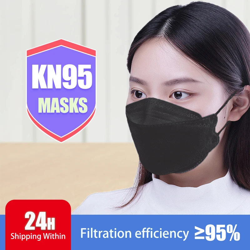 Маска для взрослых KN95 Black Fish тканевый респиратор KN95S пылезащитная розовая маска
