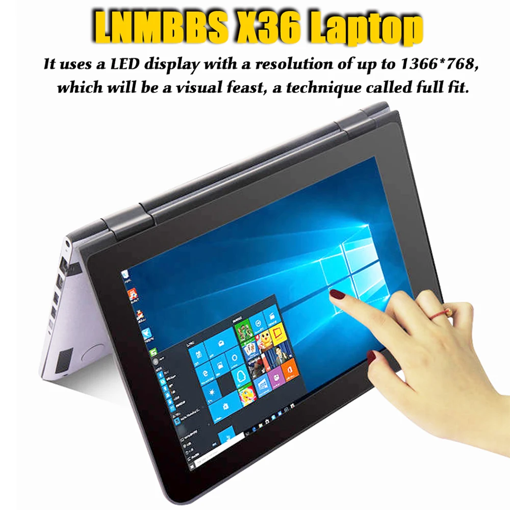 Perfect LNMBBS X36 11.6inch Laptop touch screen notebook 4GB 256GB SSD window 10 1366*768 IPS Quad Core Wifi HDMI camera office computer 2