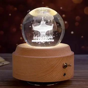 

Crystal Ball Rotate Music Box Birthday Valentine's Day Gift for Girlfriend Lover Romantic Gifts