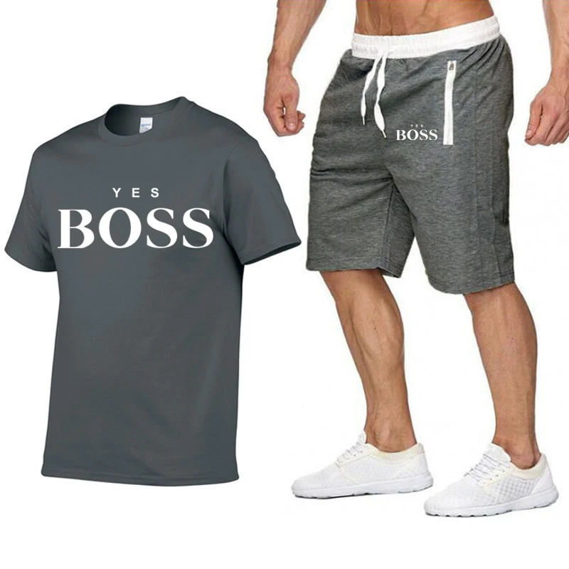 Camiseta + pantalones cortos de playa para hombre, ropa deportiva para correr, camiseta de calle Harajuku, verano 2021