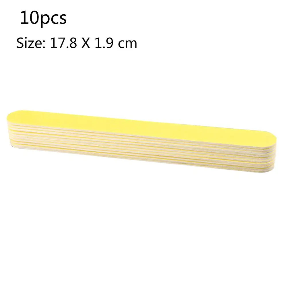 08 Yellow Пилочка для маникюра, педикюра, буферная Шлифовальная Пилка, набор, деревянные серповидные наждачные зернистости, инструмент для дизайна ногтей, двухсторонняя Толстая ручка - Цвет: 08 Yellow