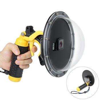 

6 inch Waterproof Dome Port Goggles Cover Handle Dive Camera Waterproof Mask Fisheye Spherical Dive Mask with Handle Trigger for
